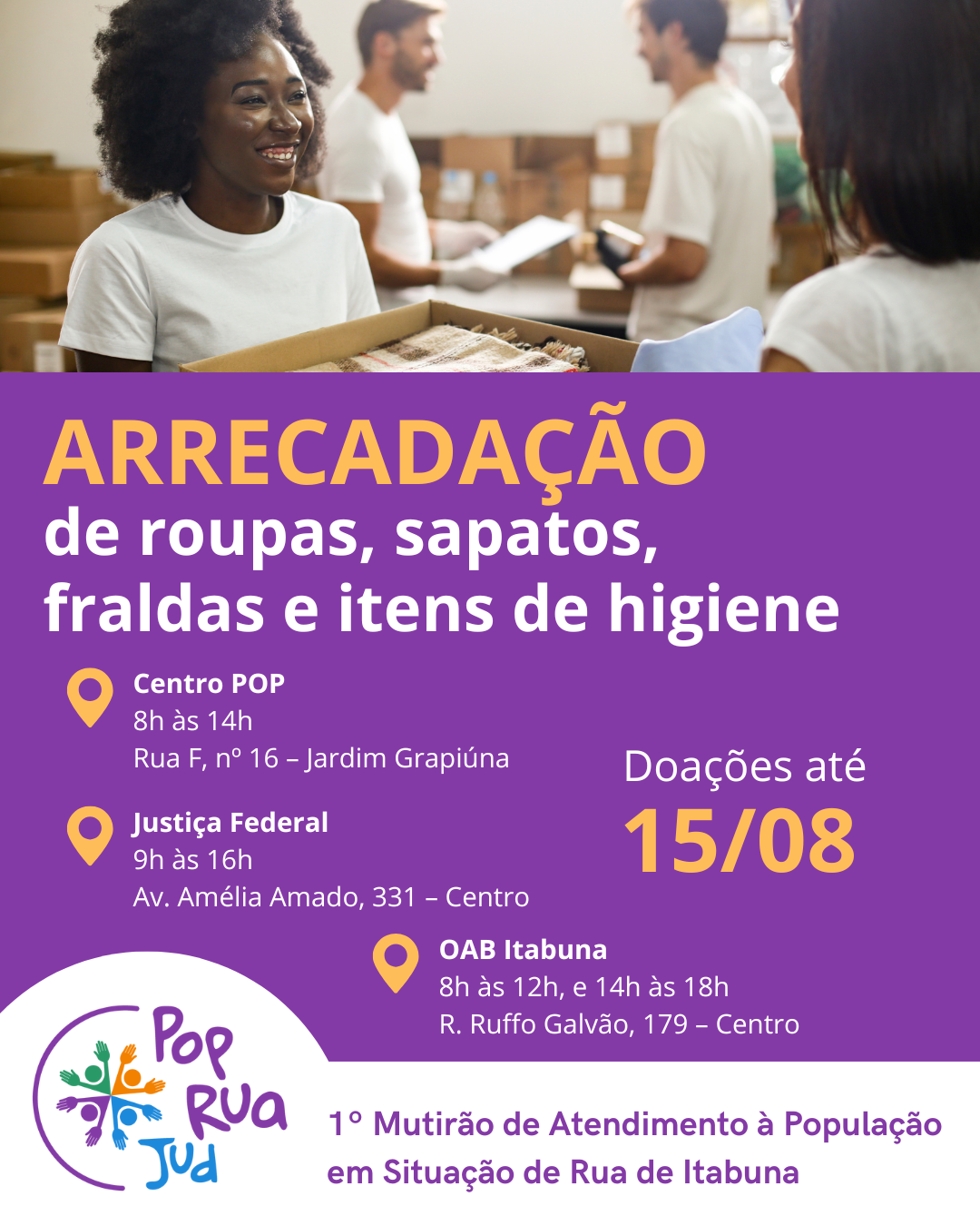 PRBA - Card doação PopRuaJud PRBA - Card doação PopRuaJud