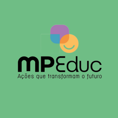 Imagem: Comunicação MPF Imagem contendo a logomarca do projeto MPEduc, com os dizeres, MPEduc, ações que transformam o futuro, sobre um fundo bege e abaixo de três elementos gráficos, coloridos