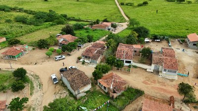 Imagem aérea do Povoado Quilombola Poço de Sal