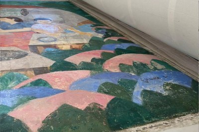 Painel Djanira Detalhe do painel da artista Djanira