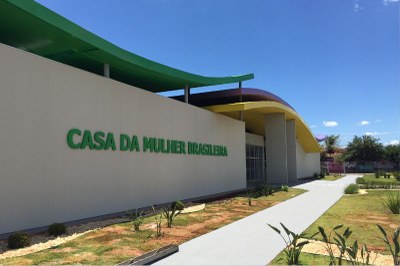 Foto das fachada da Casa da Mulher Brasileira em Campo Grande, Mato Grosso do Sul