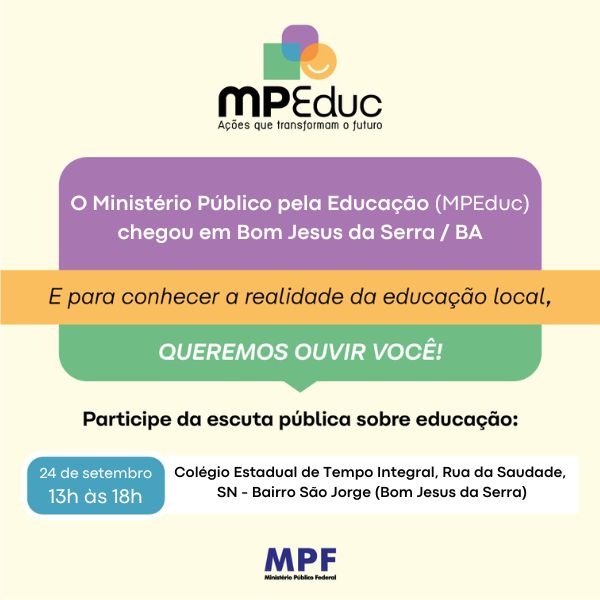 Card de divulgação Escuta Pública