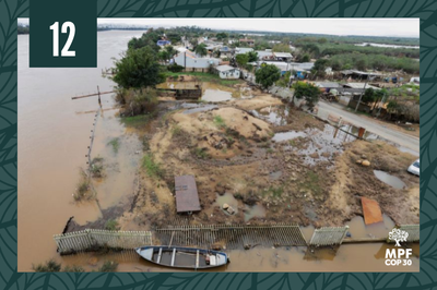 Enchente no município de Eldorado do Sul/RS. Foto: Bruno Peres/Agência Brasil, com adaptações Foto aérea de município alagado