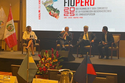 Imagem do PFDC, Nicolao Dino, participando do evento da FIO, em Lima