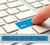 Imagem: Ascom MPF Imagem de um teclado branco onde há um dedo pressionando uma tecla escrita Pay, na cor azul e Pregão Eletrônico em destaque.