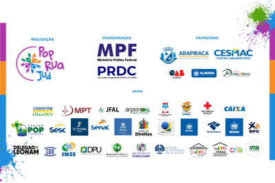 Arte adaptada: Comunicação MPF/AL arte com todos os apoios e patrocínios para o evento