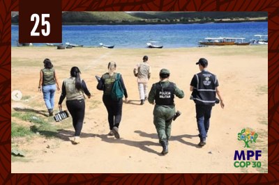 imagem da equipe da FPI caminhando em direção ao rio