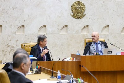 Foto: Gustavo Moreno/STF Foto da sessão plenária do STF de 13 de novembro. É possível ver o procurador-geral da República, Paulo Gonet Branco, e o ministro Alexandre de Moraes, presidente em exercício.