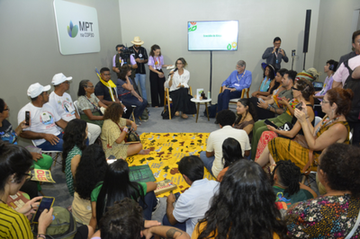 Foto: Vam Gonçalves/MPF Imagem do estande do MPF no momento do debate