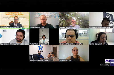 Foto: Print de tela de videoconferência mostra participantes da videoconferência 