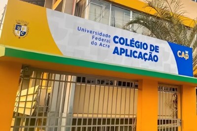 Foto: CAP/Ufac/Divulgação Foto mostra a fachada do Colégio de Aplicação