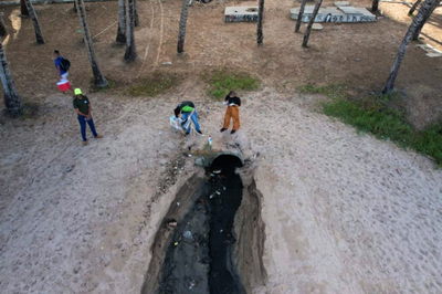 registro fotográfico aéreo da operação